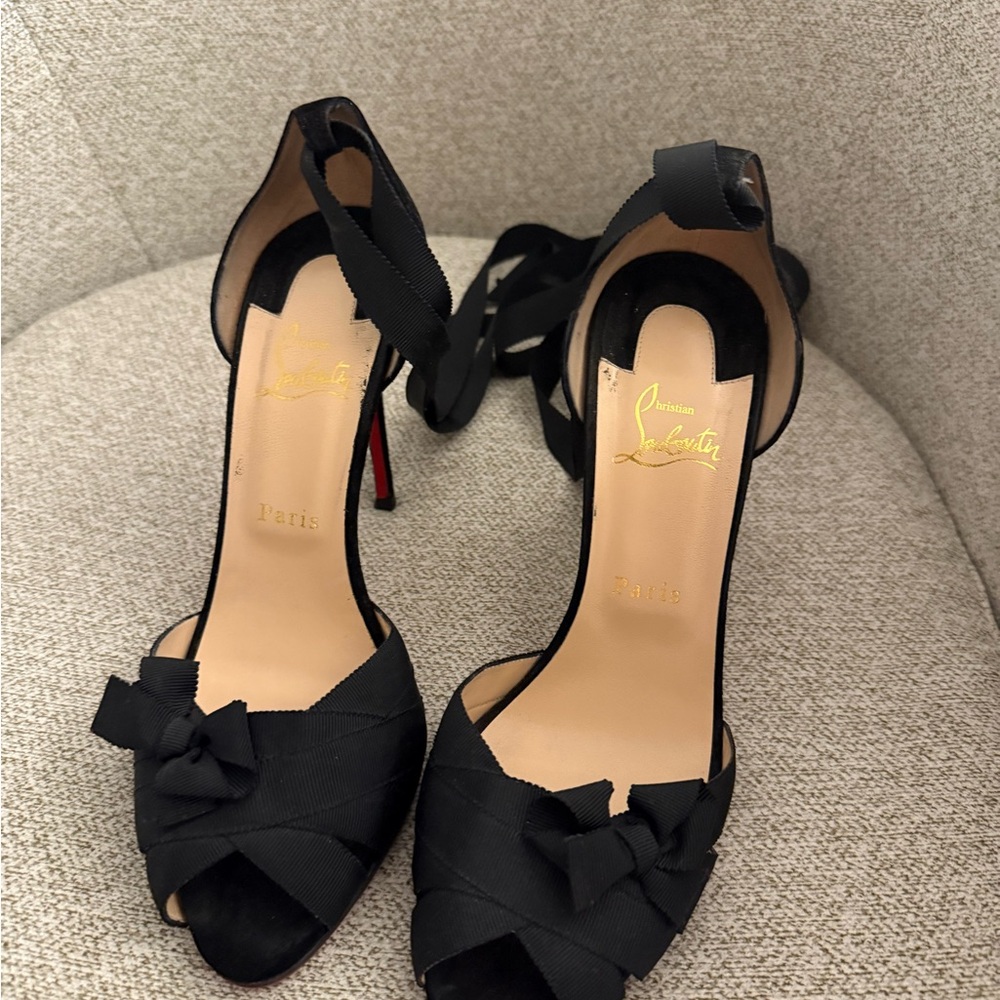 Christian Louboutin Black Bow Heels